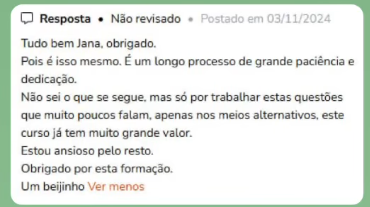 Testemunho aluno