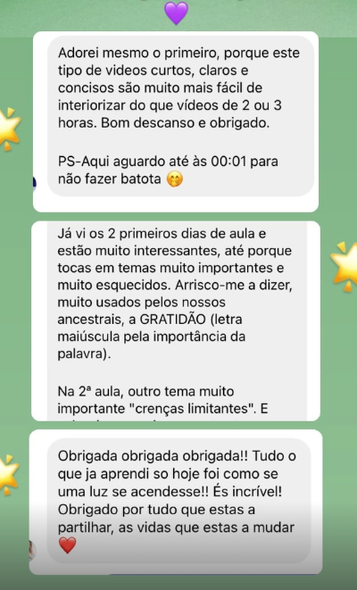 Testemunho aluno